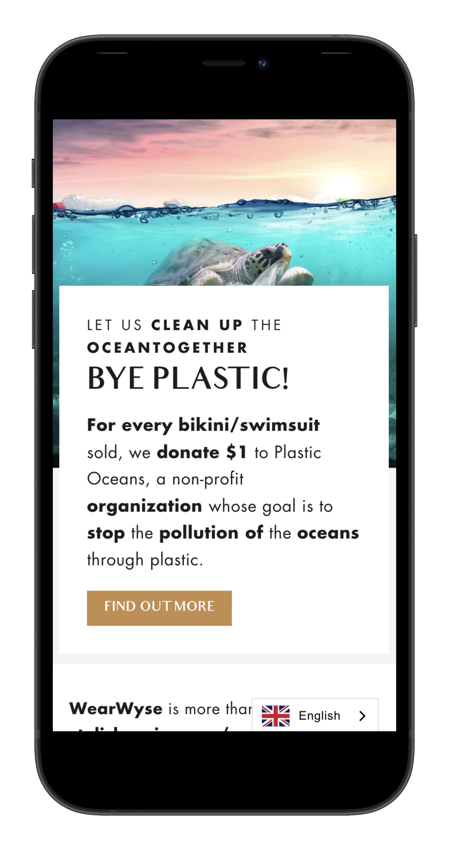 Sustainable Clothing Brand on mobile