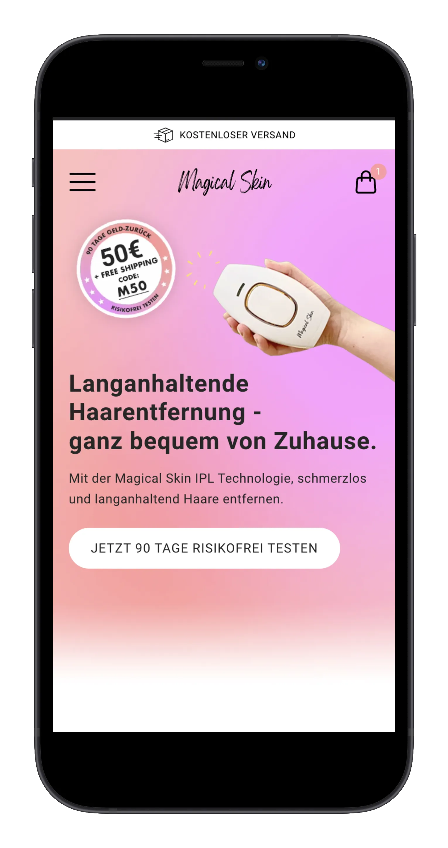 Skincare Brand on mobile