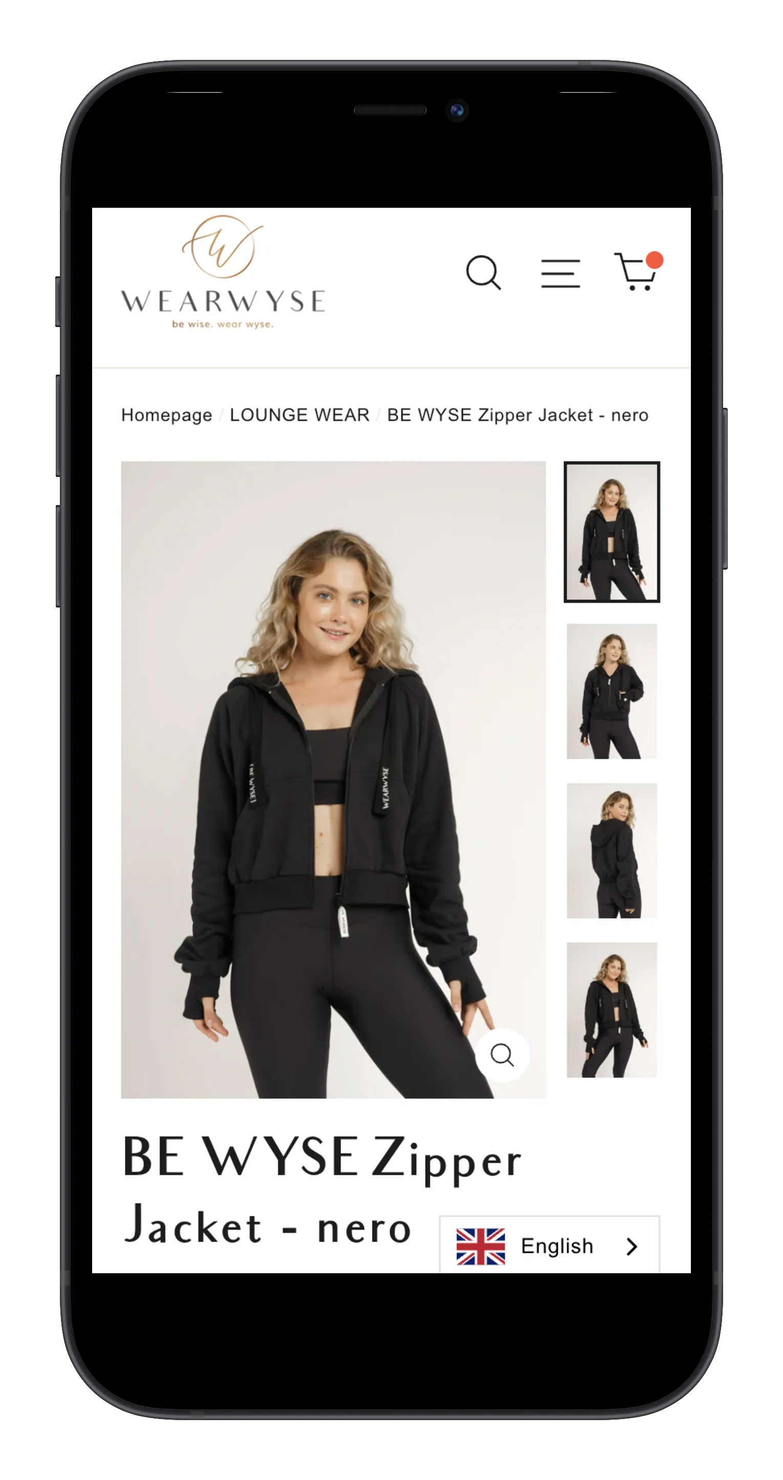 Sustainable Clothing Brand on mobile