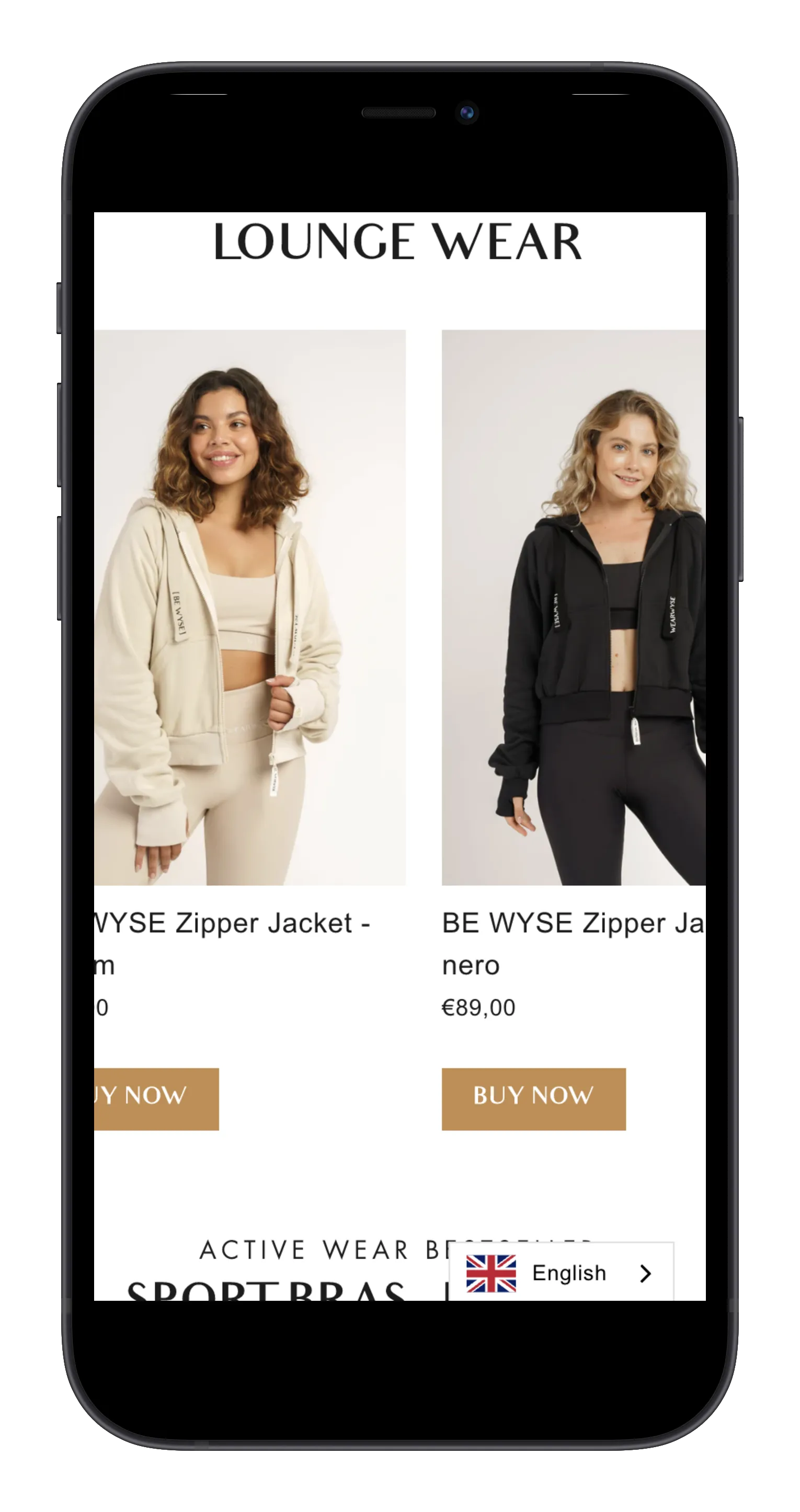 Sustainable Clothing Brand on mobile
