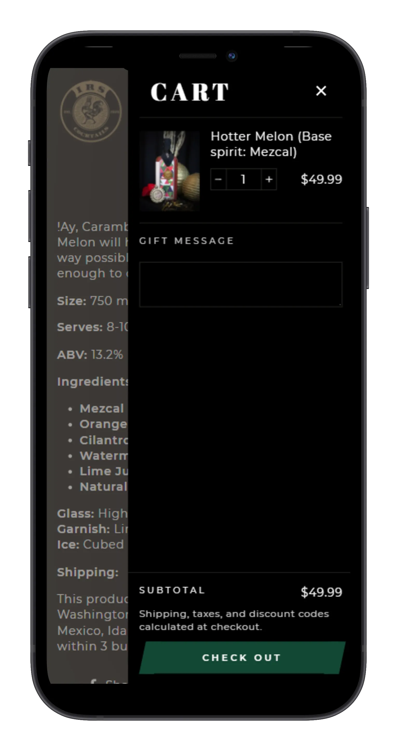 Cocktail Brand on mobile