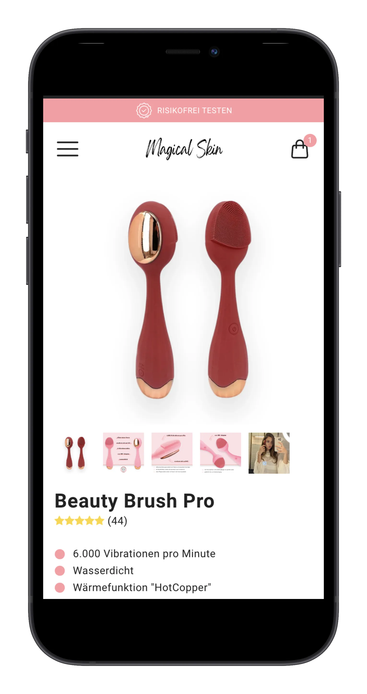 Skincare Brand on mobile