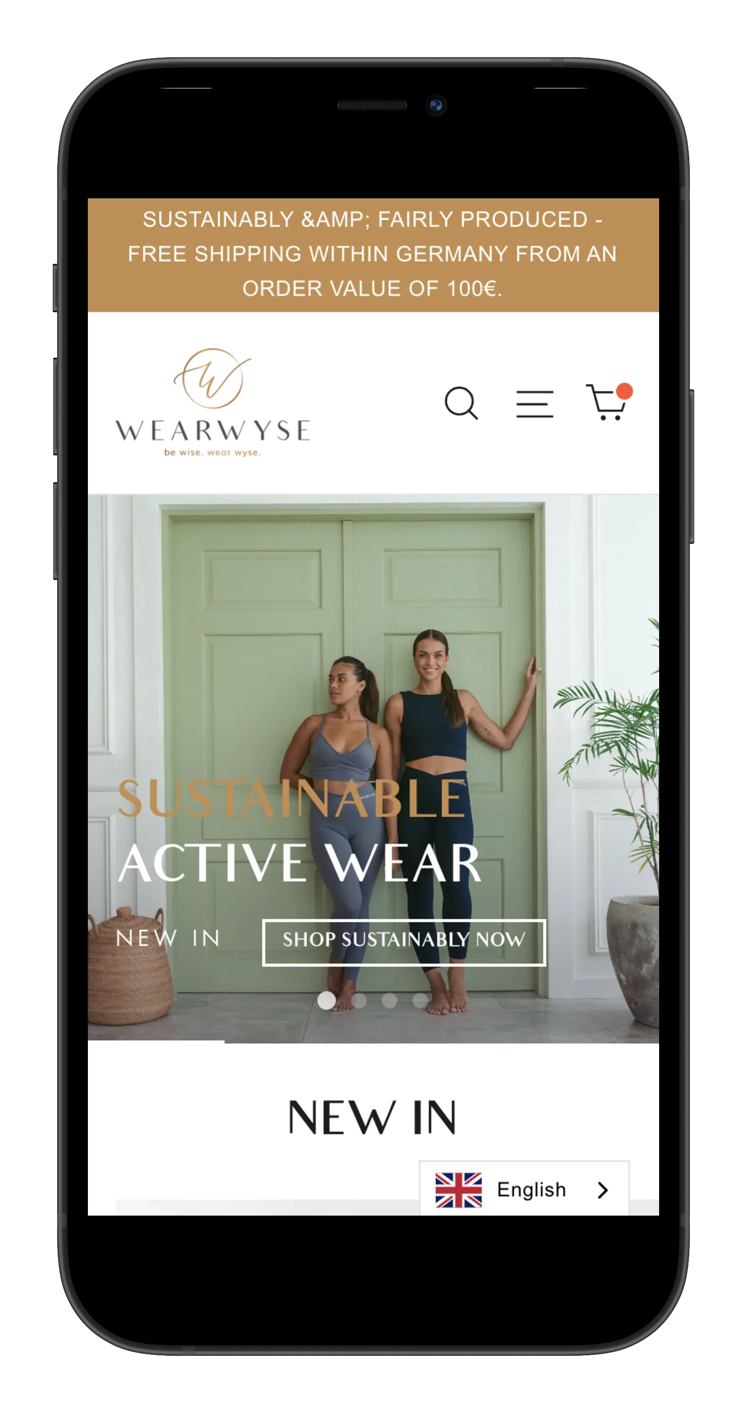 Sustainable Clothing Brand on mobile