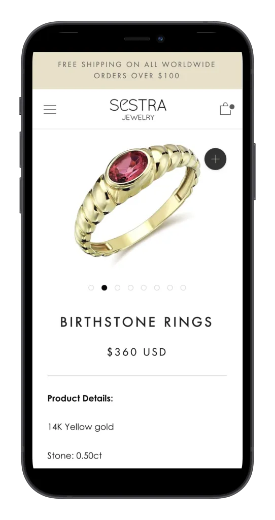 Jewelery Brand on mobile