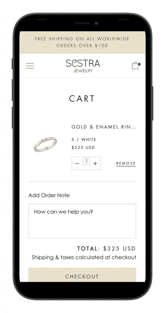 Jewelery Brand on mobile