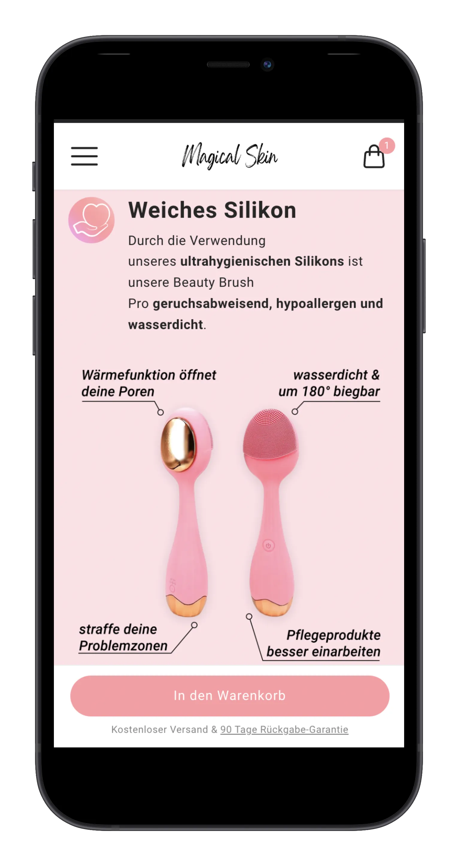 Skincare Brand on mobile
