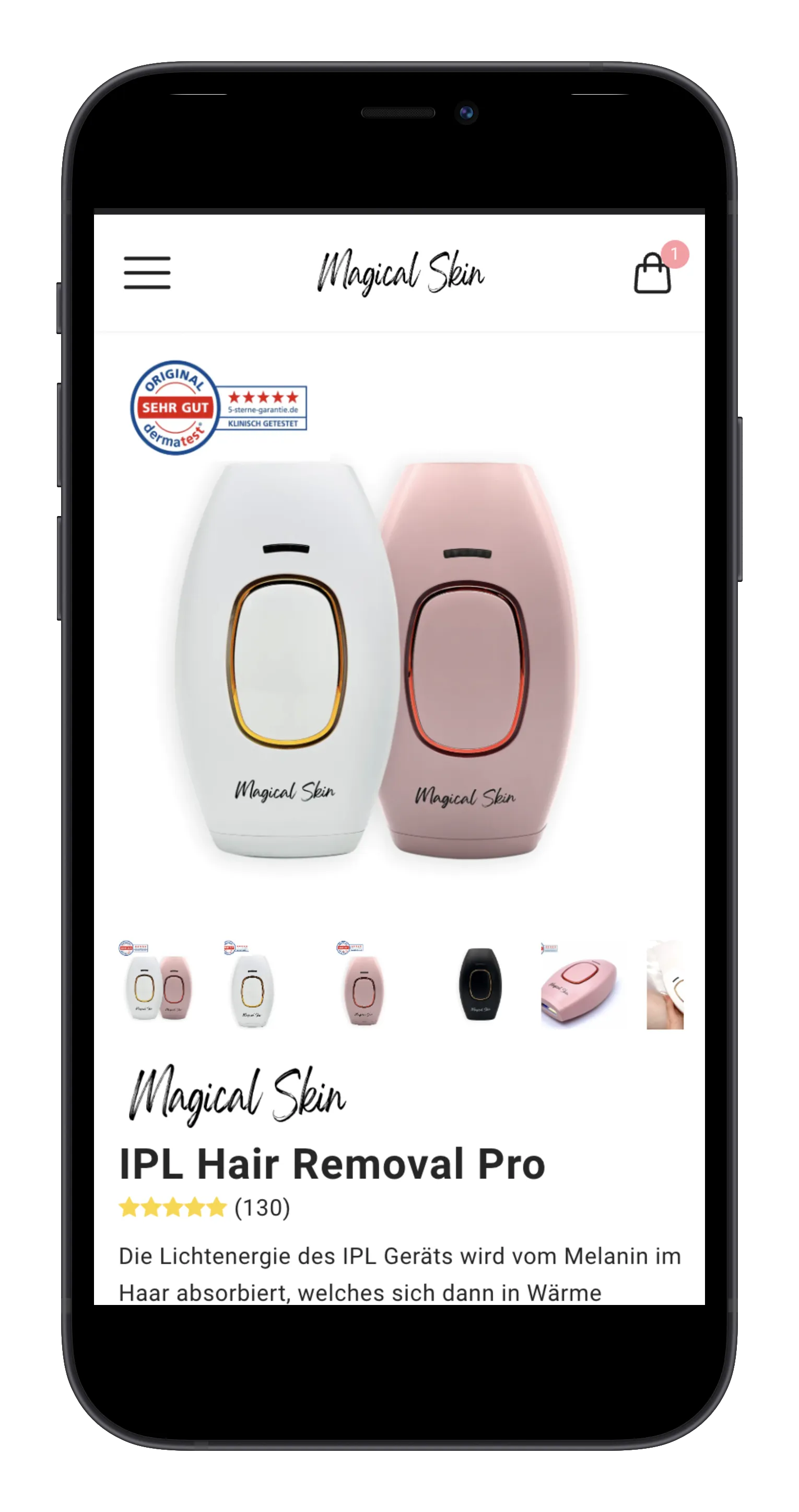 Skincare Brand on mobile