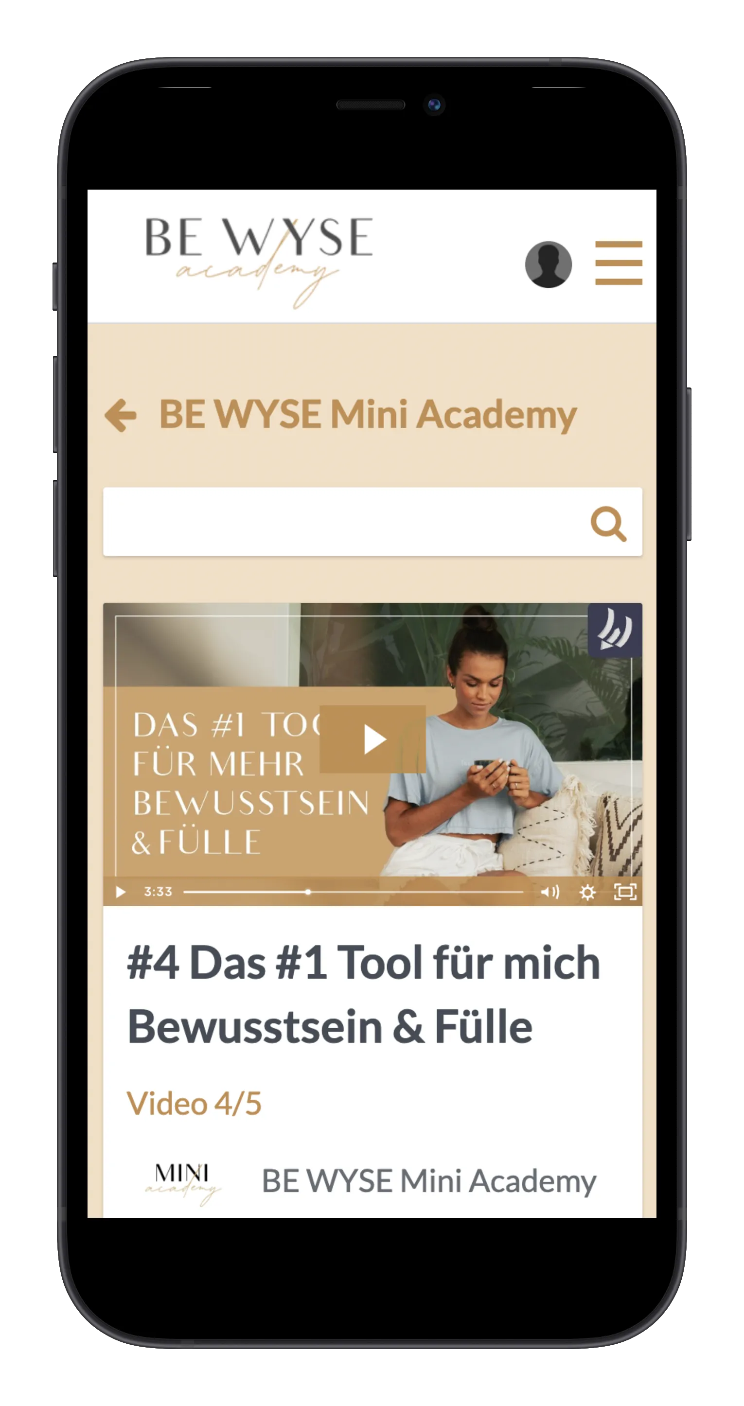 Wellness Academy on mobile